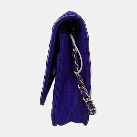 Chanel Classic Wallet On Chain WOC Quilted Lambskin Purple Silver Hardware - Picture 3 of 12